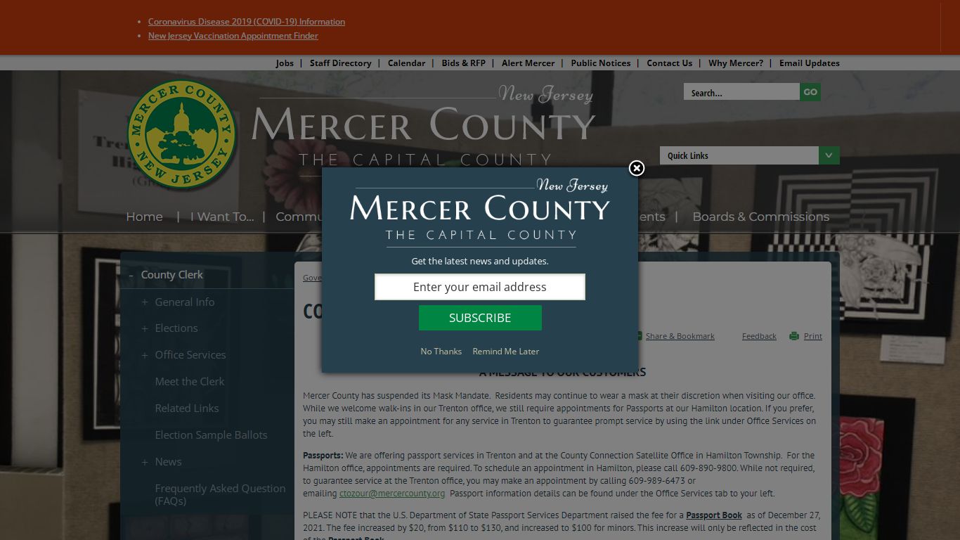 County Clerk | Mercer County, NJ